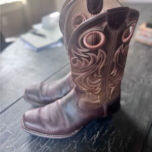 Ariat Men's Dark Brown Western Cowboy Boots with Embroidered Shaft